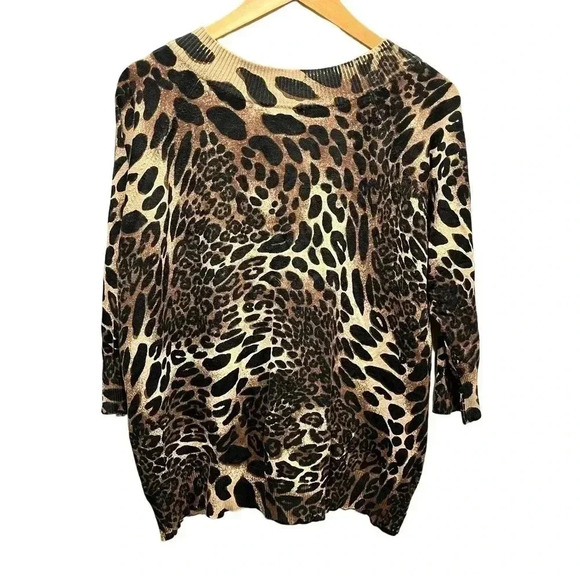 Evie Animal Print Cardigan Size‎ 0X - Picture 2 of 4